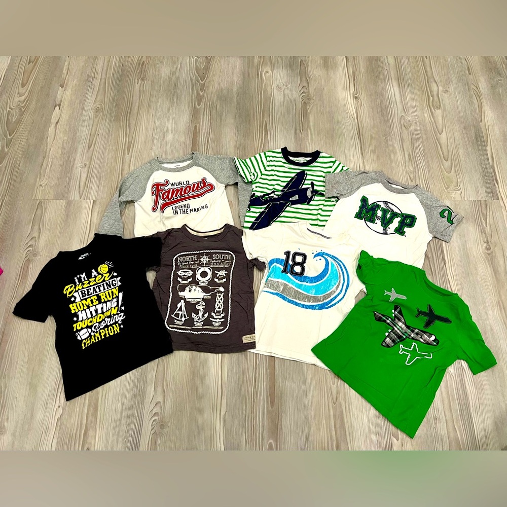 Carters & Osh Kosh - GUC - Sizes 4,5,6 toddler. Lot of 7 Kids Tee’s